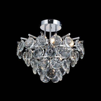 Chrome Frame with Clear Round Crystal Flush Mount - LV LIGHTING