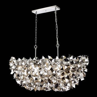 Chrome Folded Triangle Shade Linear Chandelier - LV LIGHTING