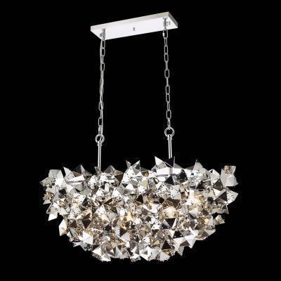 Chrome Folded Triangle Shade Linear Chandelier - LV LIGHTING