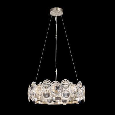 Satin Nickel with Clear Large Crystal Round Chandelier - LV LIGHTING