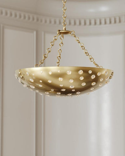 Aged Brass with Clear Crystal Shade Pendant - LV LIGHTING