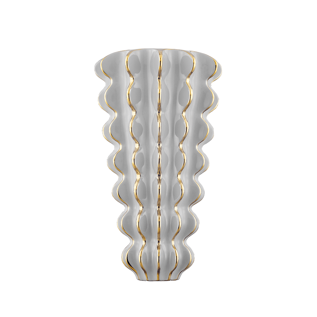 Rippled Gloss Ceramic Shade Wall Sconce - LV LIGHTING