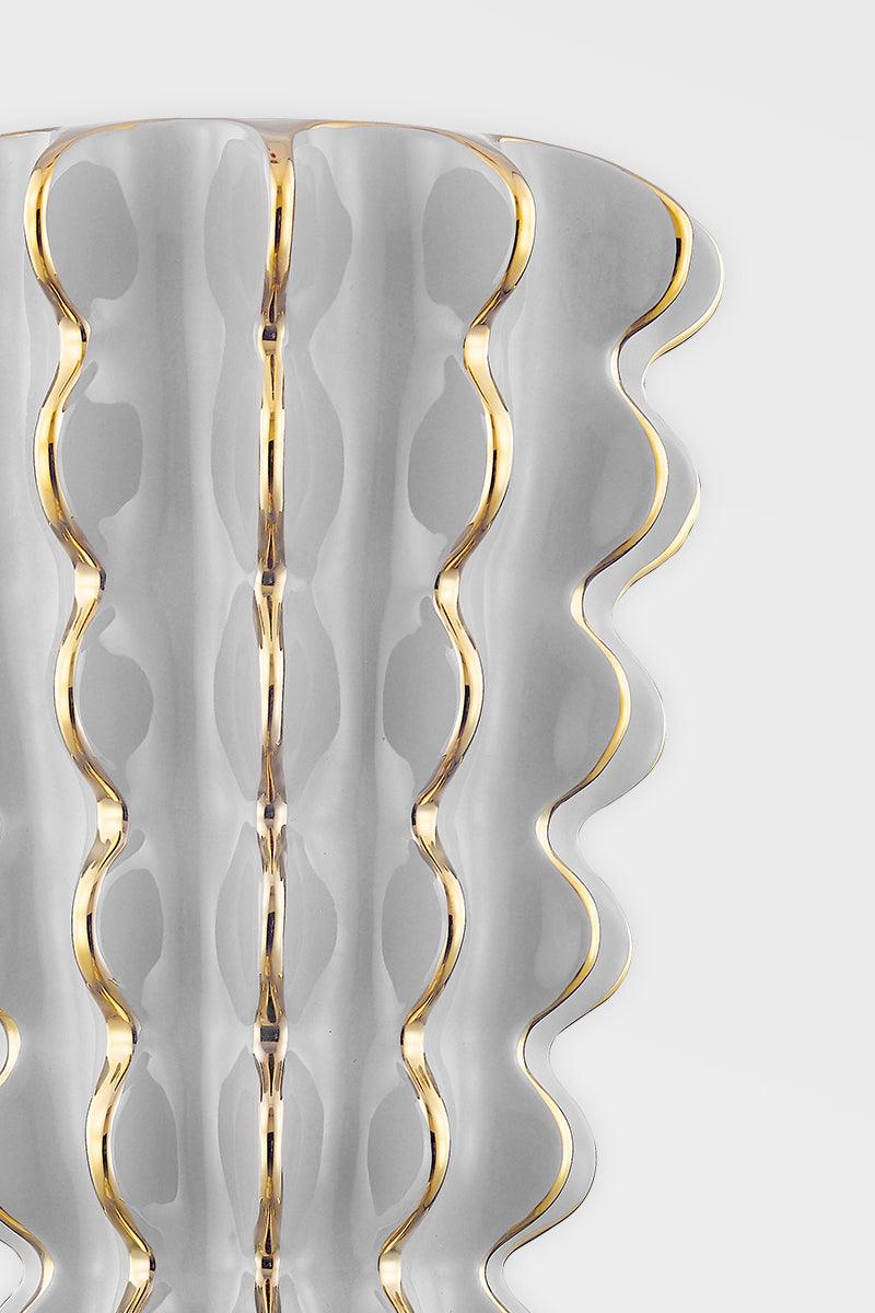 Rippled Gloss Ceramic Shade Wall Sconce - LV LIGHTING