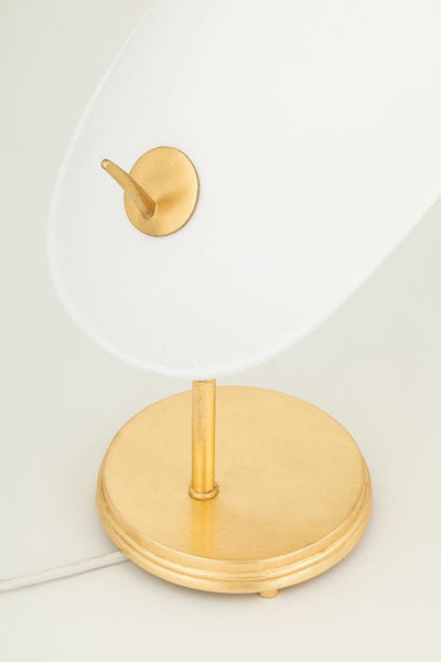Gold Leaf and Textured On White with Etched Glass Shade Table Lamp - LV LIGHTING