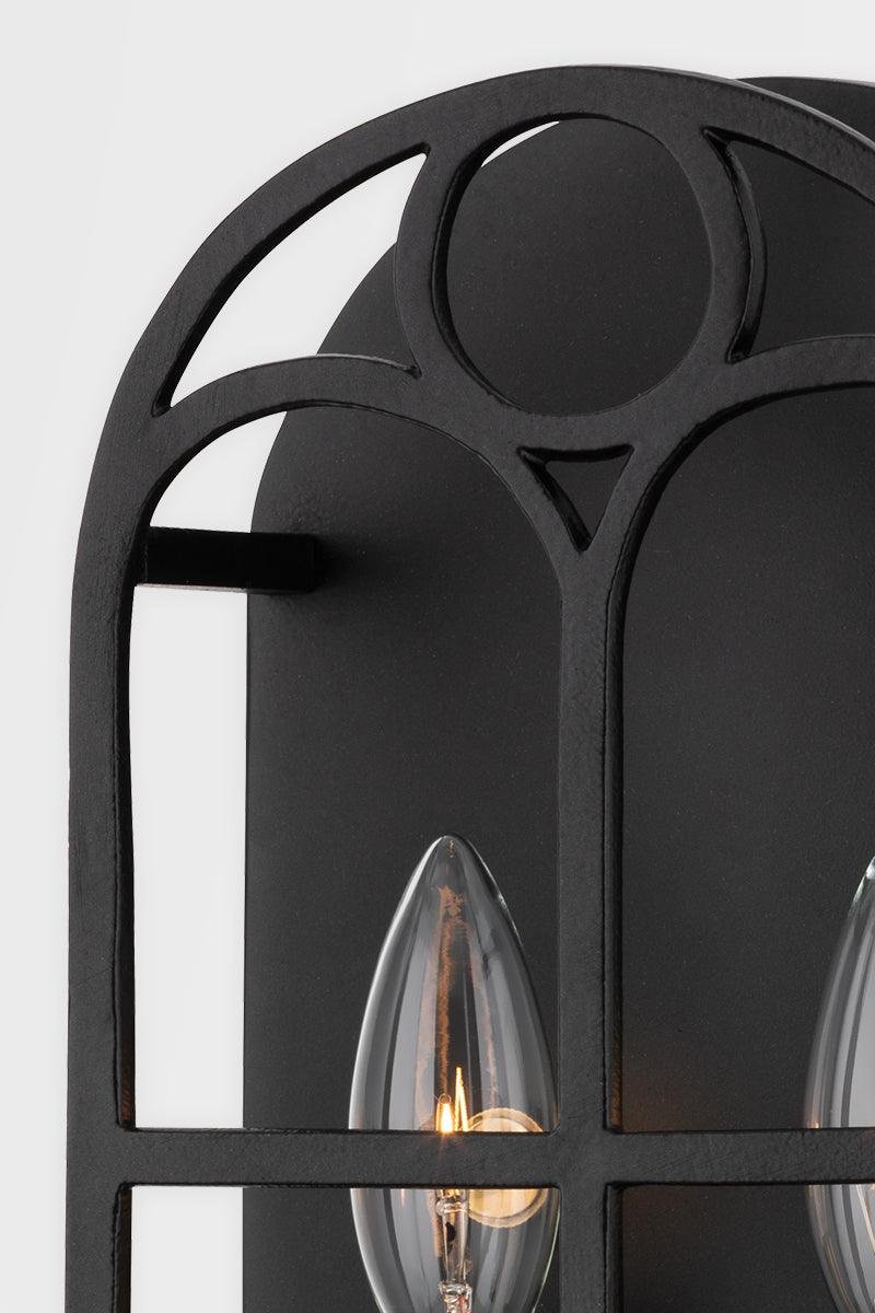 Black Iron Caged Frame with Brass Socket Wall Sconce - LV LIGHTING