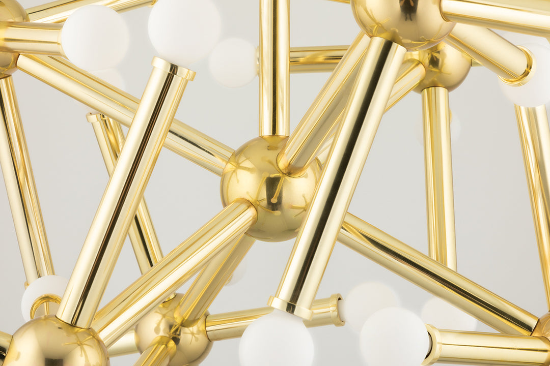 Vintage Polished Brass Star Shape Chandelier