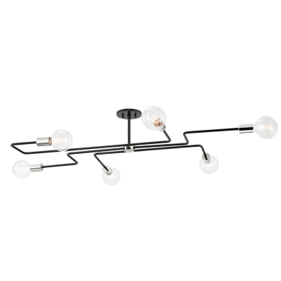Steel Circuit Grid Arm Semi Flush Mount - LV LIGHTING
