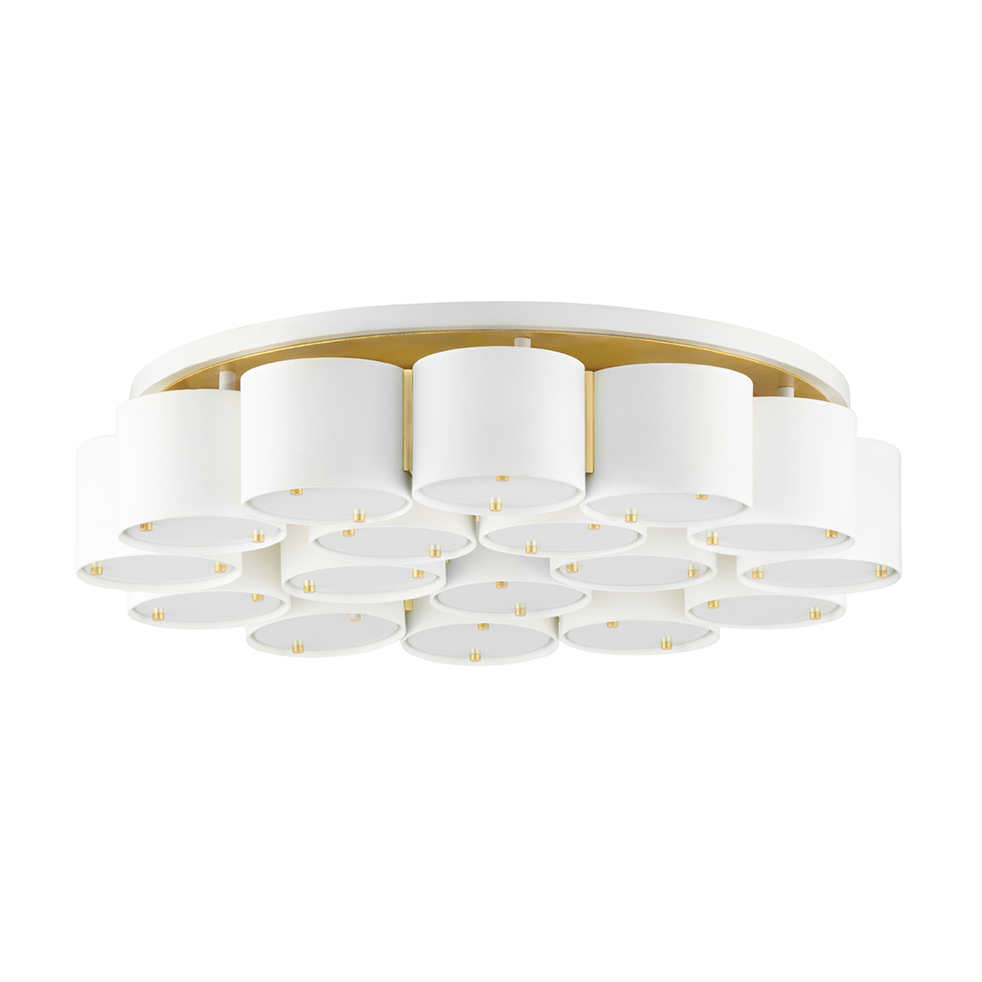 Steel Frame with Painted White Glass Diffuser Flush Mount