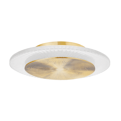 LED Round Piastra Glass with Rippled Disk Flush Mount - LV LIGHTING
