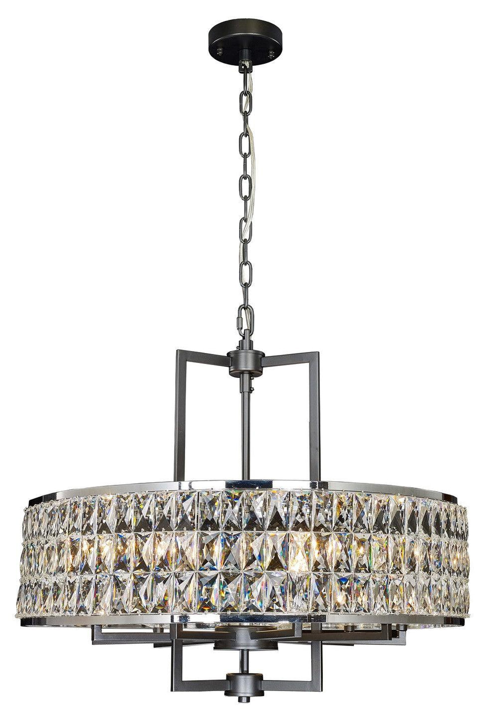 Black Chrome Frame with Crystal Chandelier - LV LIGHTING
