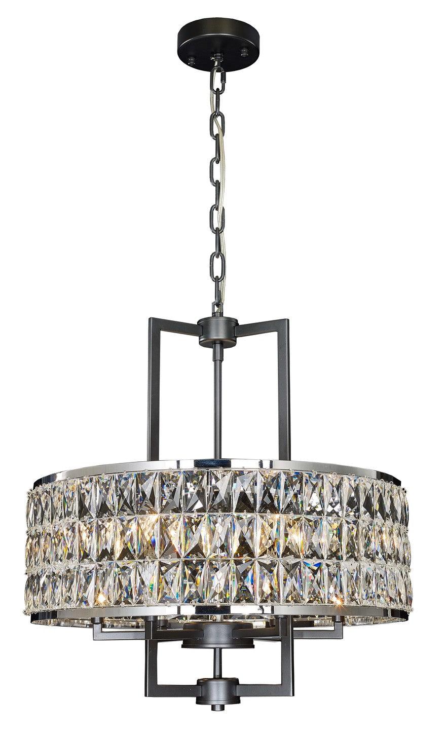 Black Chrome Frame with Crystal Chandelier - LV LIGHTING