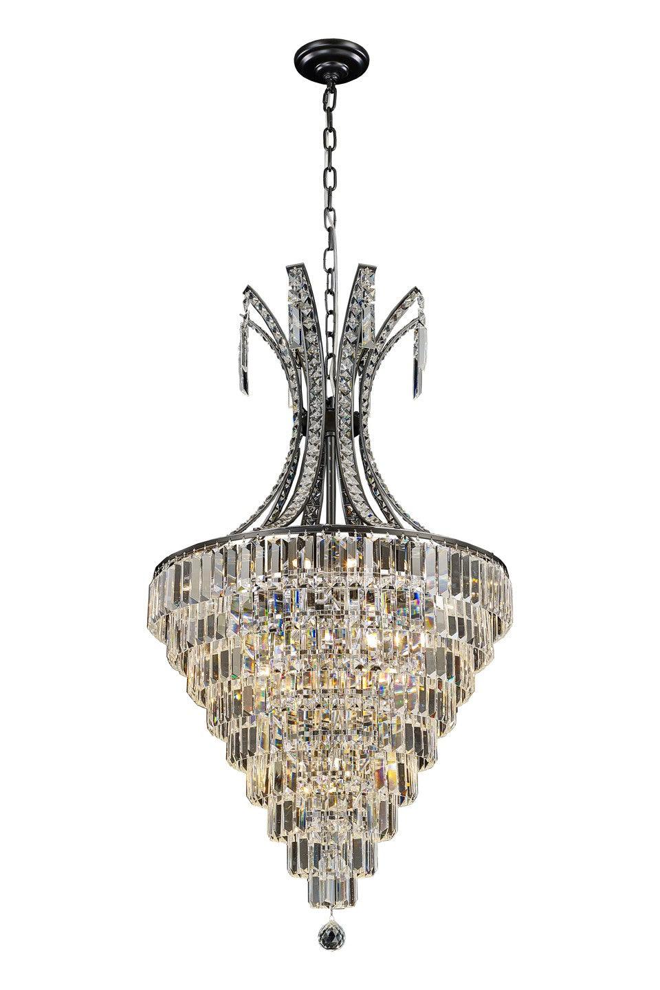 Black Chrome Frame with Crystal Chandelier - LV LIGHTING