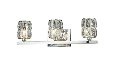 Chrome with Clear Crystal Shade Vanity Light - LV LIGHTING