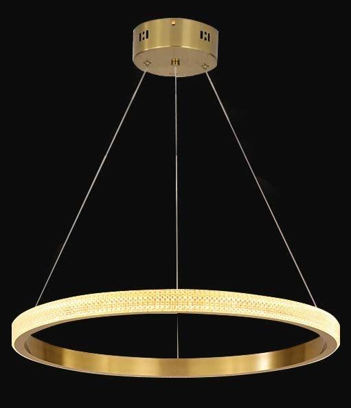 LED Gold Ring with Acrylic Diffuser Chandelier - LV LIGHTING