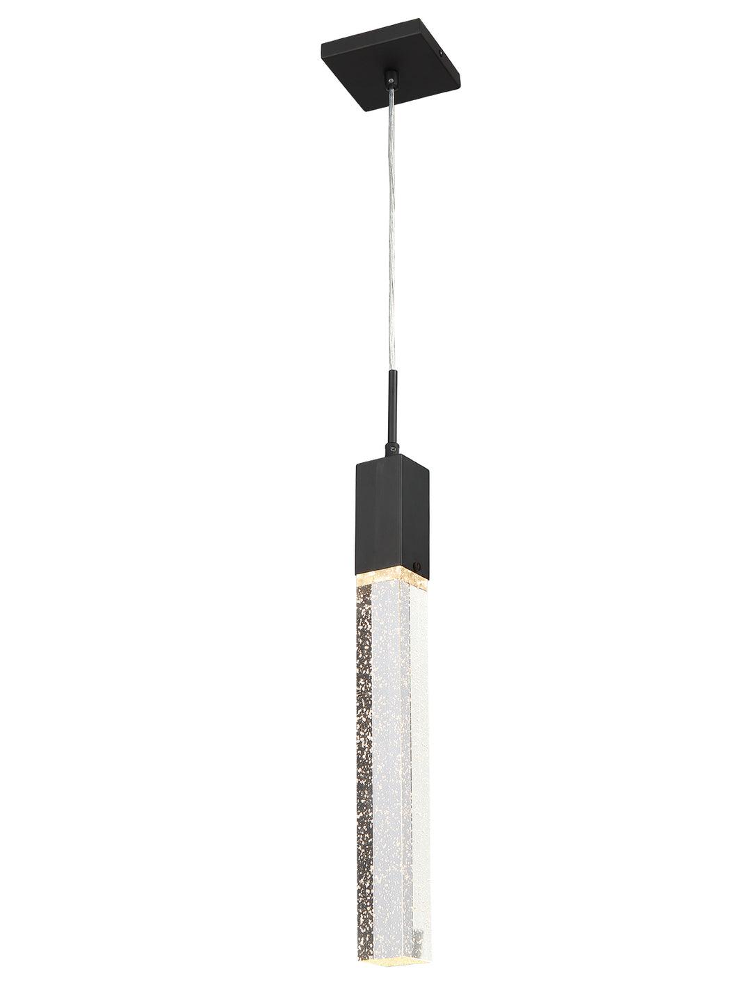 LED Steel Frame with Clear Bubble Crystal Rod Diffuser Pendant - LV LIGHTING