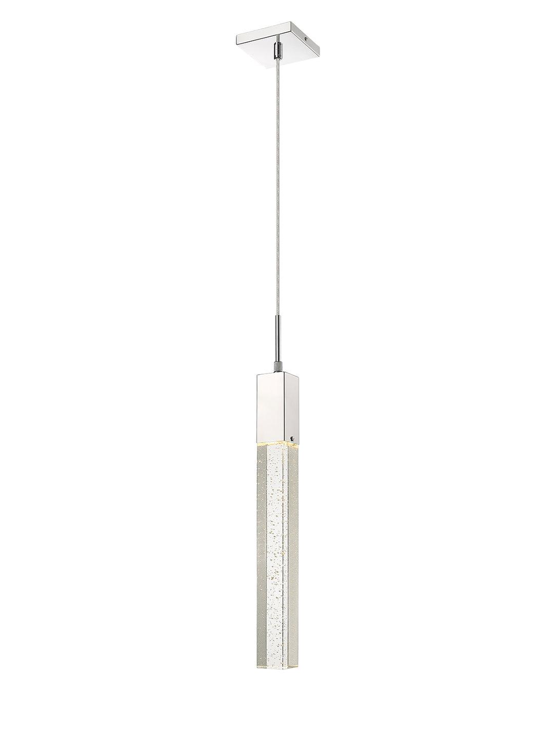 LED Steel Frame with Clear Bubble Crystal Rod Diffuser Pendant - LV LIGHTING