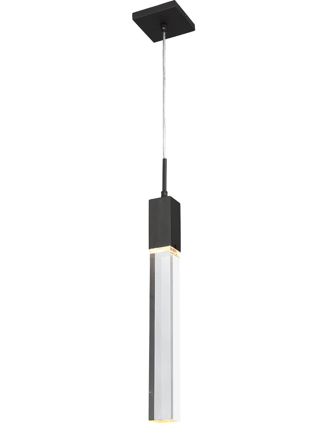 LED Steel Frame with Clear Crystal Rod Diffuser Pendant - LV LIGHTING