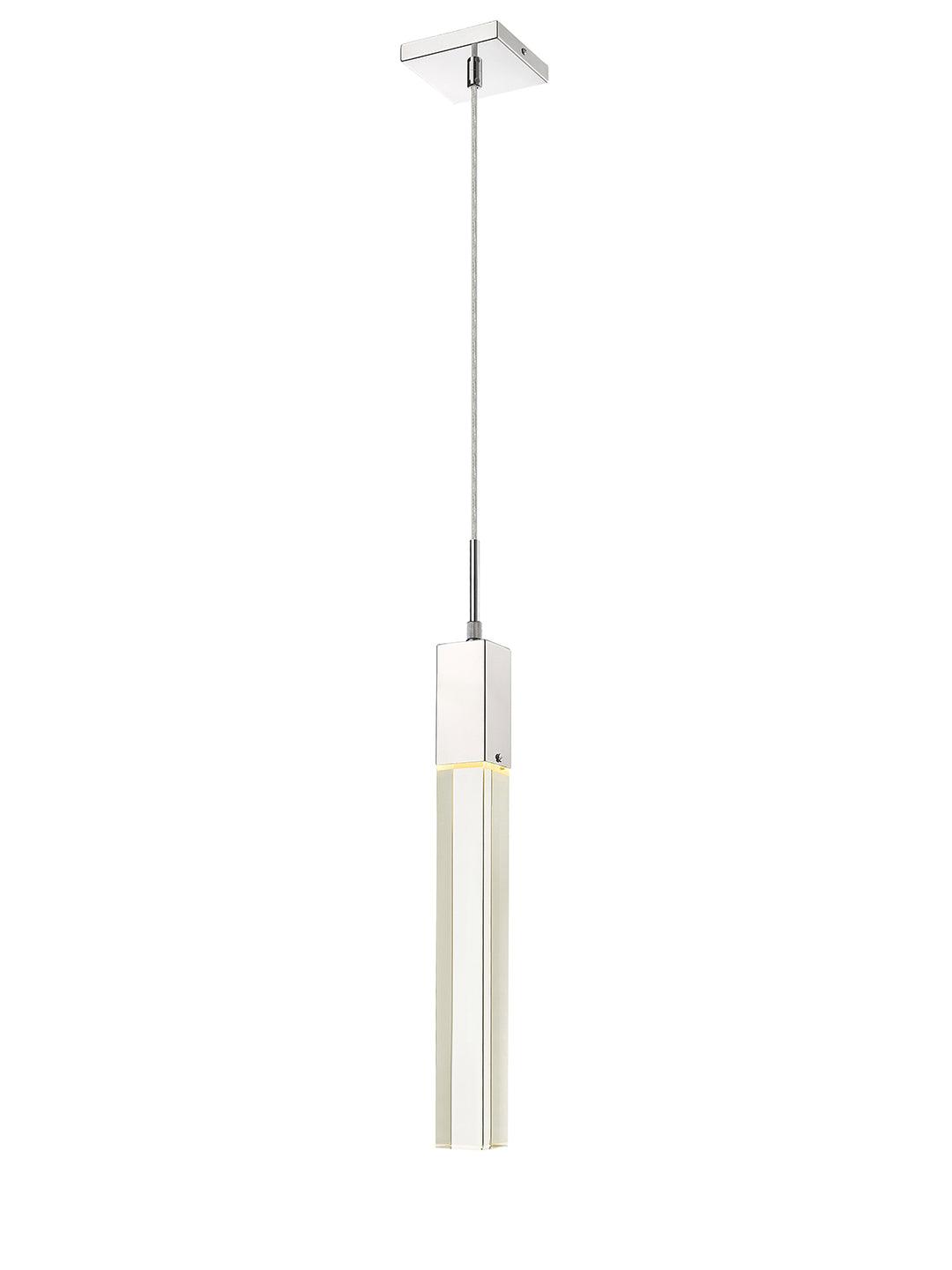 LED Steel Frame with Clear Crystal Rod Diffuser Pendant - LV LIGHTING