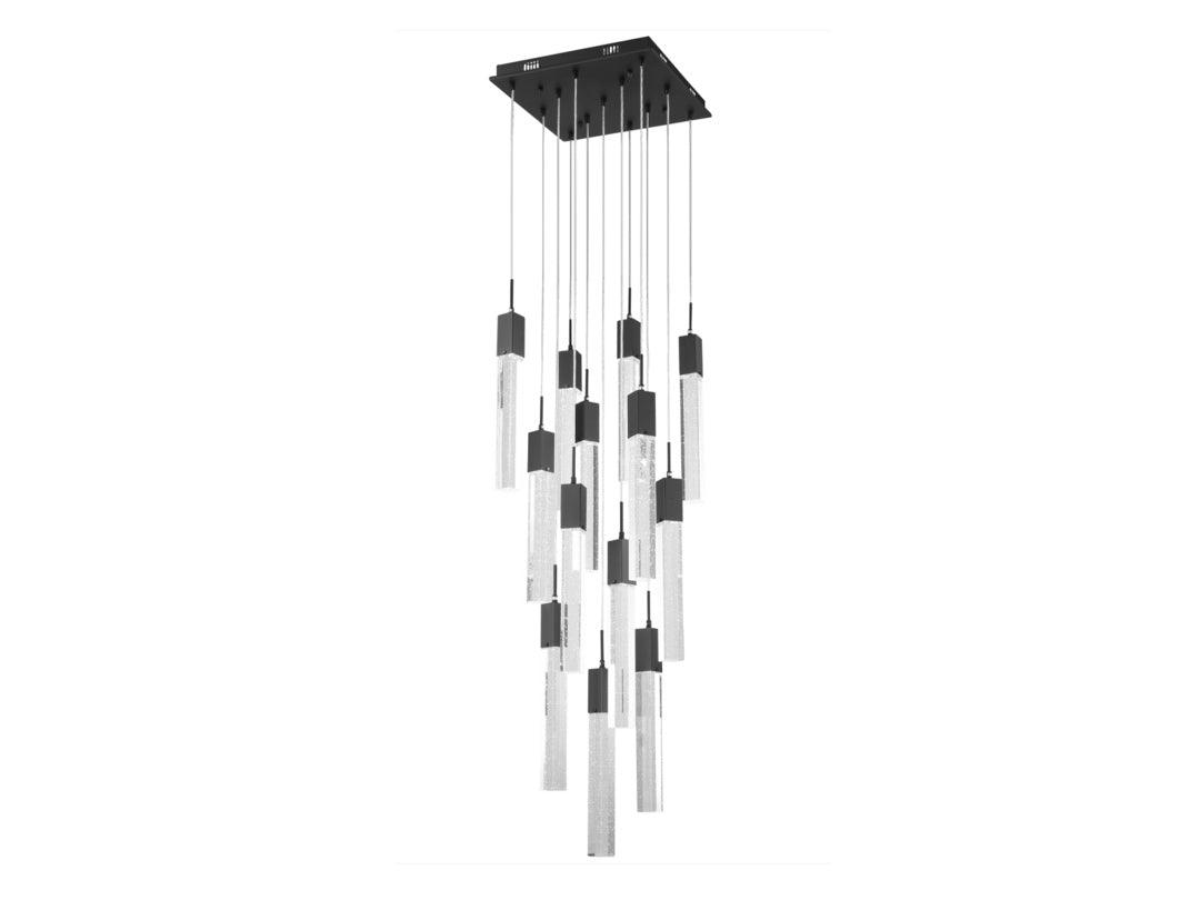 LED Steel Frame with Clear Crystal Rod Chandelier - LV LIGHTING