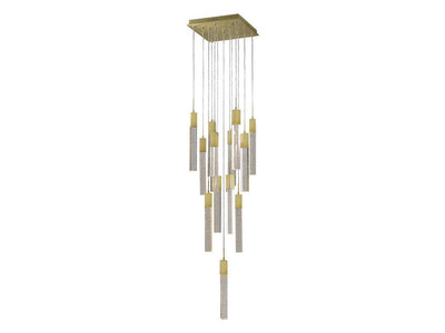 LED Steel Frame with Clear Crystal Rod Chandelier - LV LIGHTING