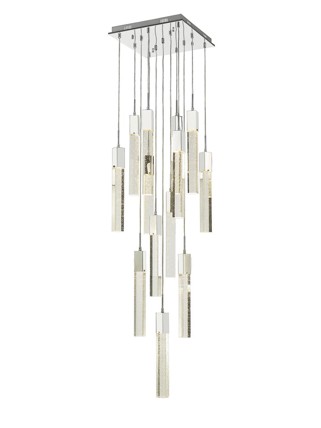 LED Steel Frame with Clear Crystal Rod Chandelier - LV LIGHTING