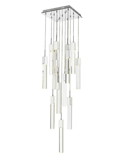 LED Steel Frame with Clear Crystal Rod Chandelier - LV LIGHTING