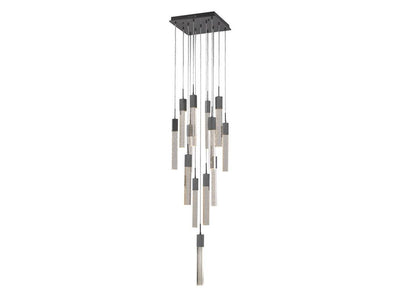 LED Steel Frame with Clear Crystal Rod Chandelier - LV LIGHTING