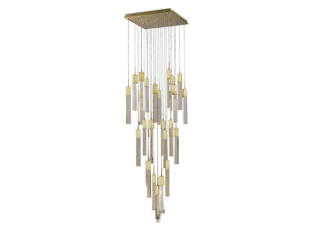 LED Steel Frame with Clear Crystal Rod Chandelier - LV LIGHTING