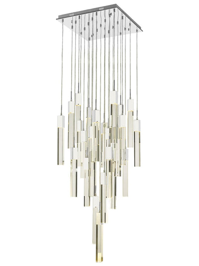 LED Steel Frame with Clear Crystal Rod Chandelier - LV LIGHTING