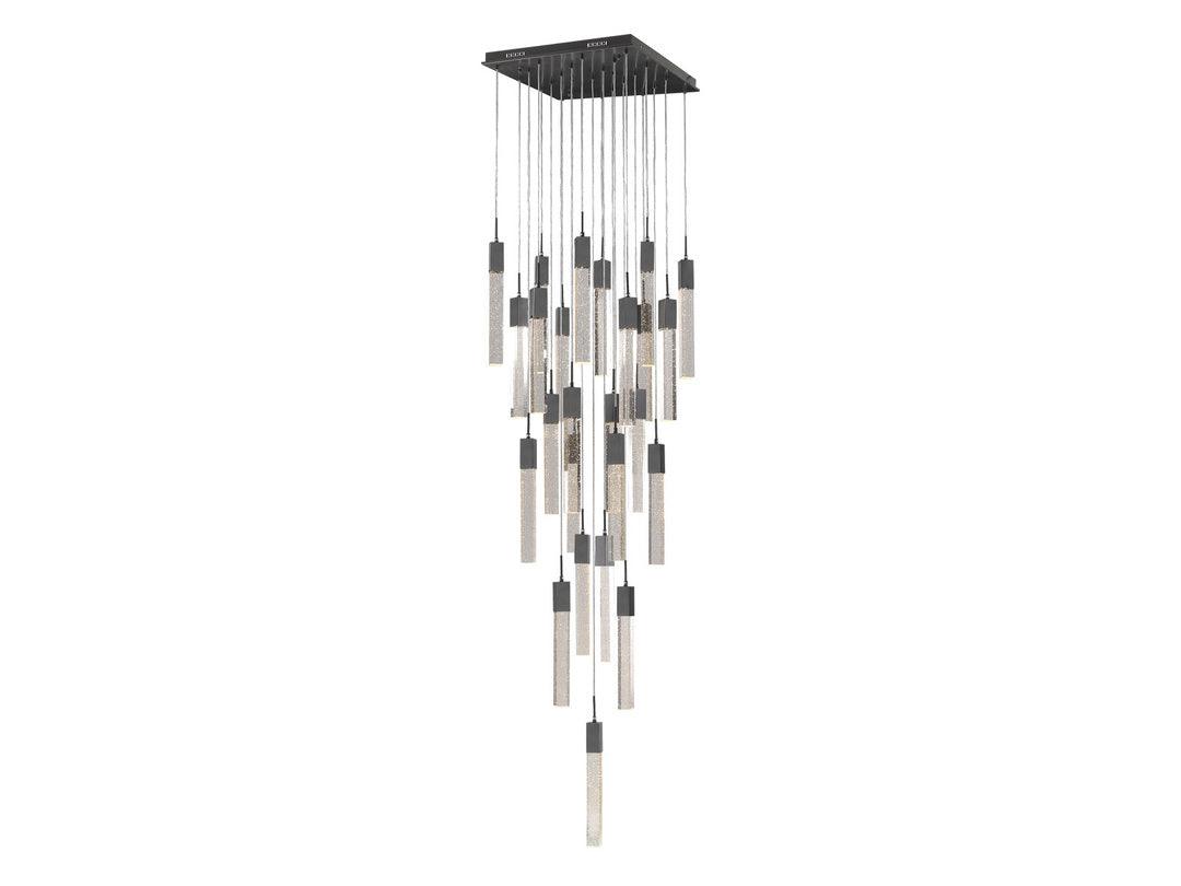 LED Steel Frame with Clear Crystal Rod Chandelier - LV LIGHTING