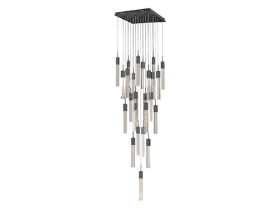 LED Steel Frame with Clear Crystal Rod Chandelier - LV LIGHTING