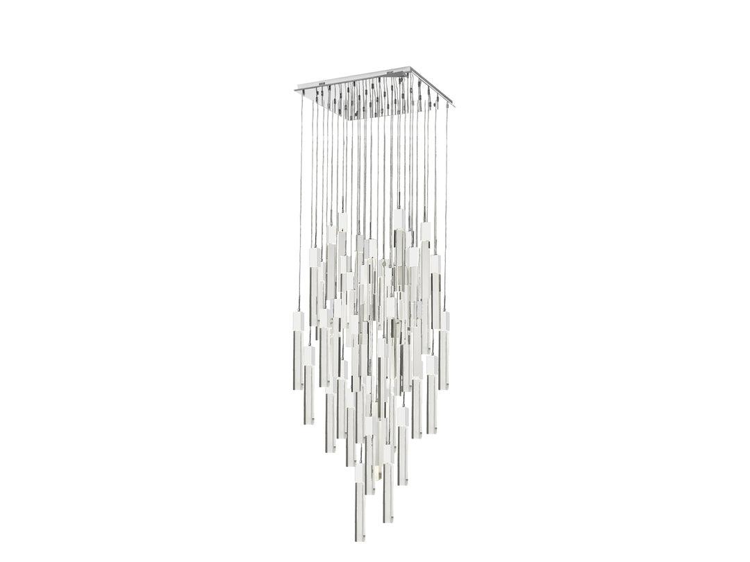 LED Steel Frame with Clear Crystal Rod Chandelier - LV LIGHTING