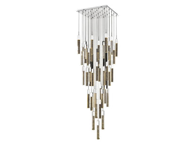 LED Steel Frame with Clear Crystal Rod Chandelier - LV LIGHTING