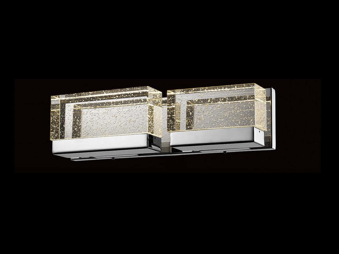 LED Polished Nickel with Clear Bubble Crystal Diffuser Vanity Light - LV LIGHTING