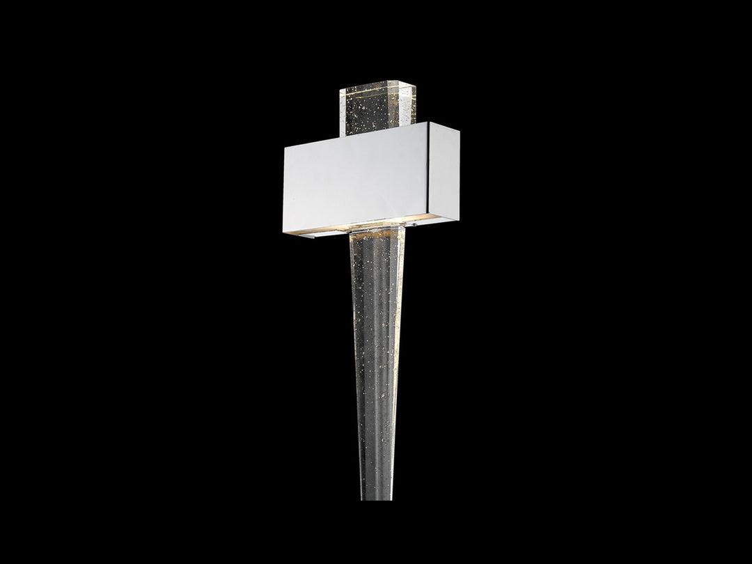 LED Polished Nickel Rectangular frame with Clear Solid Bubble Crystal Rod Wall Sconce - LV LIGHTING