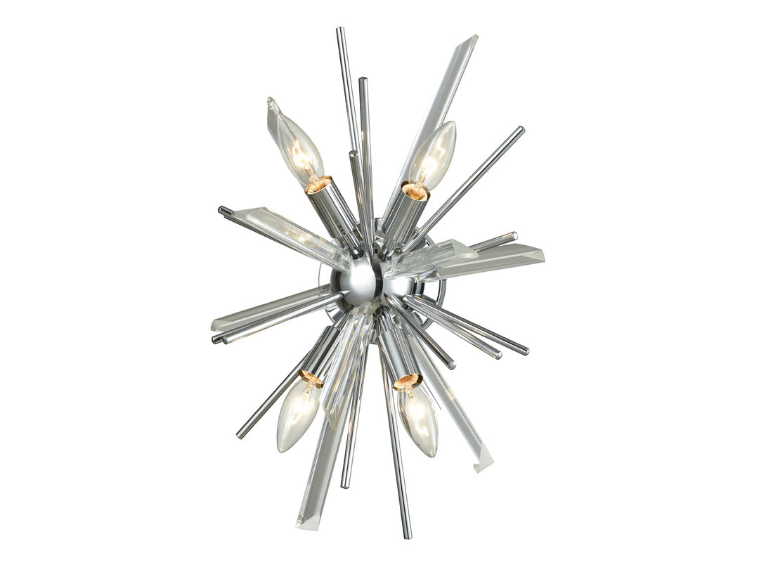 Steel Rod with Clear Glass Rod Burst Wall Sconce