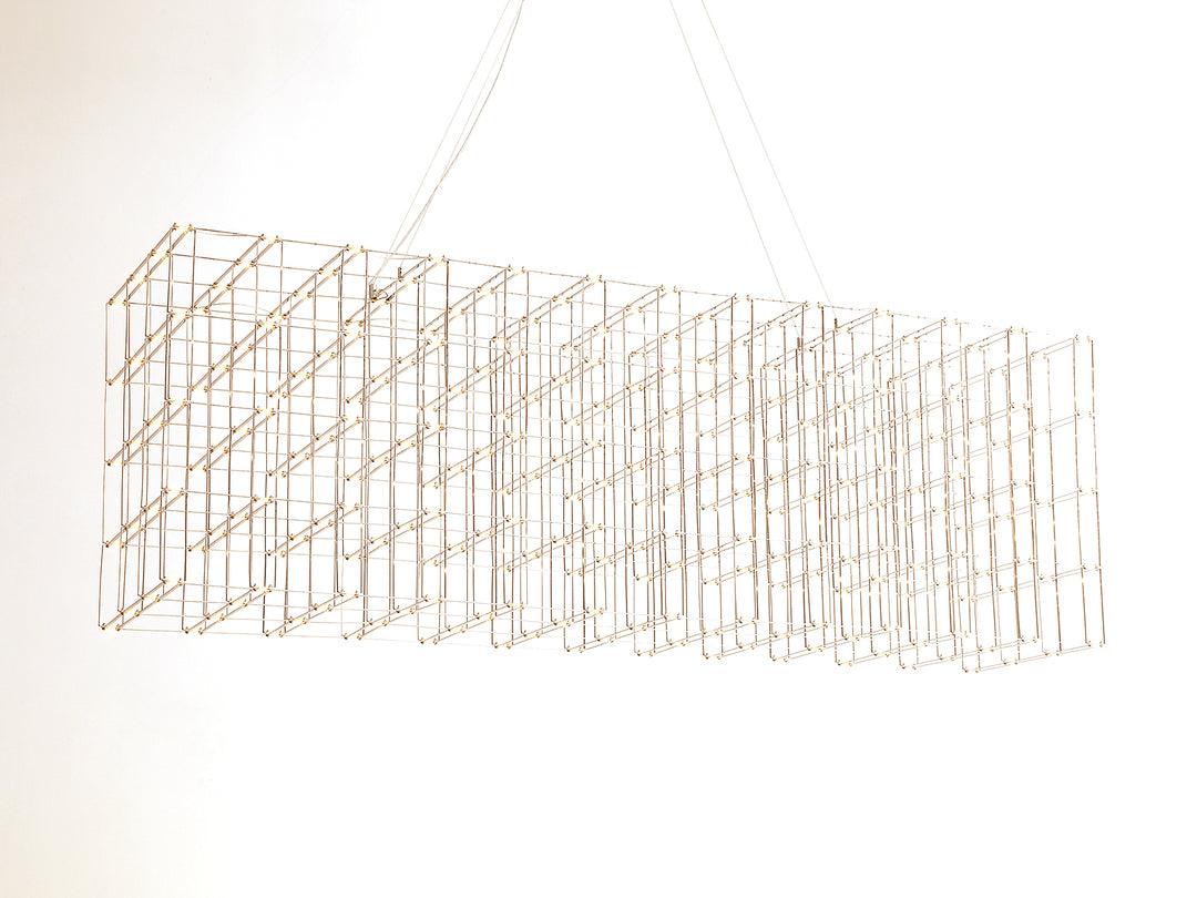 LED Grid Caged Linear Chandelier - LV LIGHTING