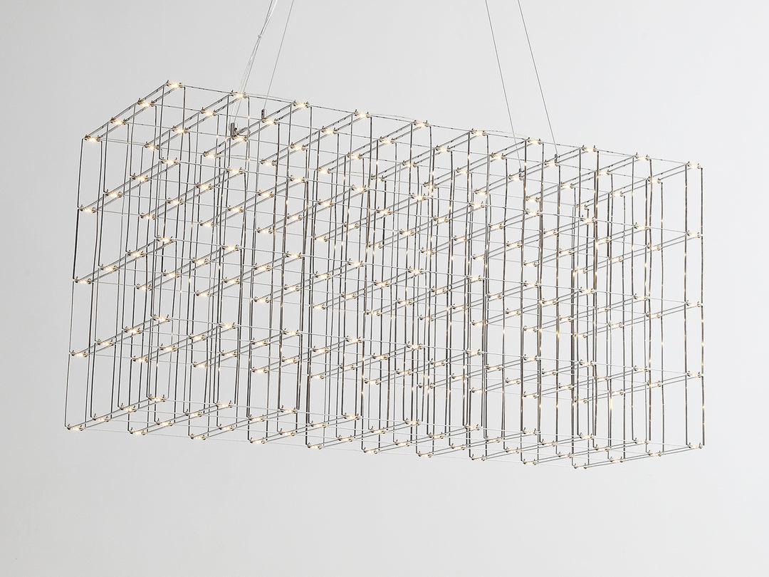 LED Grid Caged Linear Chandelier - LV LIGHTING