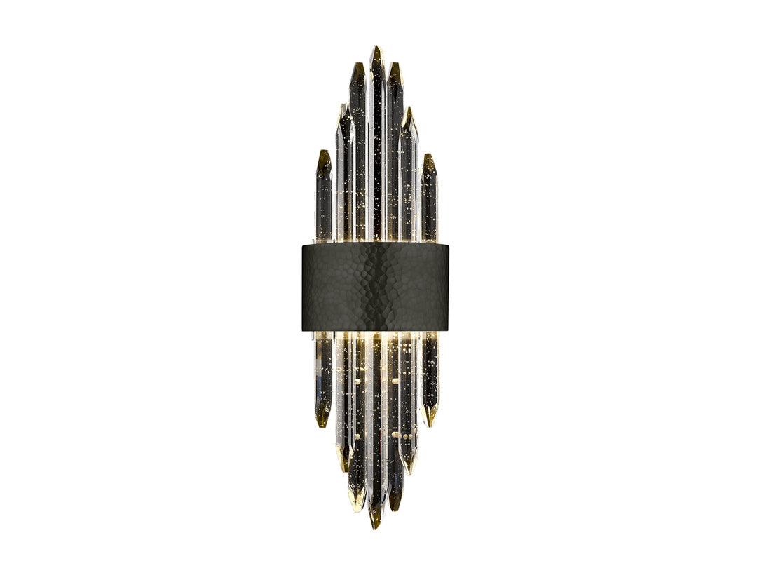 LED Steel Frame with Hand Carved Clear Bubble Crystal Wall Sconce - LV LIGHTING