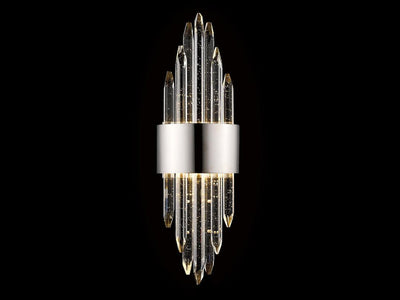 LED Steel Frame with Hand Carved Clear Bubble Crystal Wall Sconce - LV LIGHTING