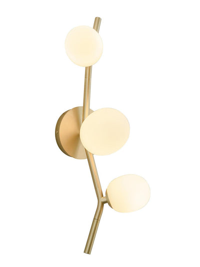 Brushed Brass Branch Arm with Glass Globe Wall Sconce - LV LIGHTING