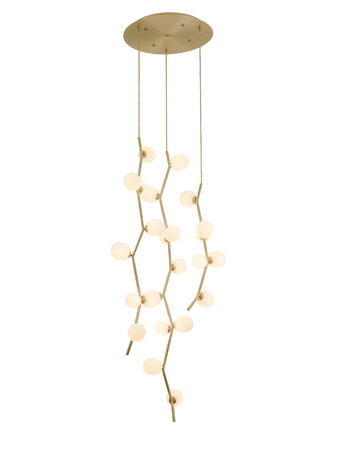 Brushed Brass Branch Arm Chandelier - LV LIGHTING