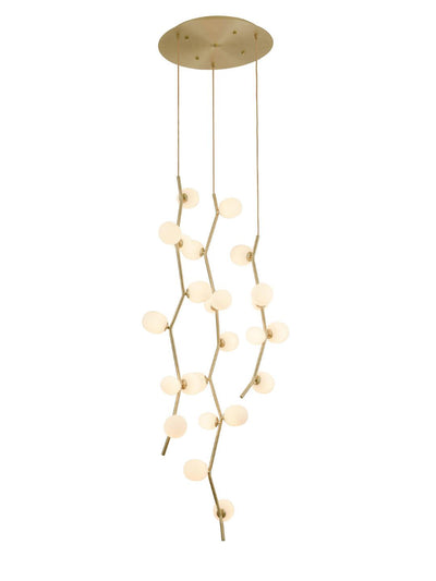 Brushed Brass Branch Arm Chandelier - LV LIGHTING