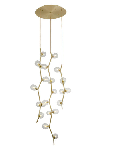 Brushed Brass Branch Arm Chandelier - LV LIGHTING