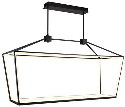 LED Steel Caged with Acrylic Diffuser Linear Chandelier - LV LIGHTING