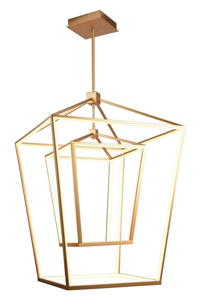 LED Steel Caged in Cage with Acrylic Diffuser Chandelier - LV LIGHTING
