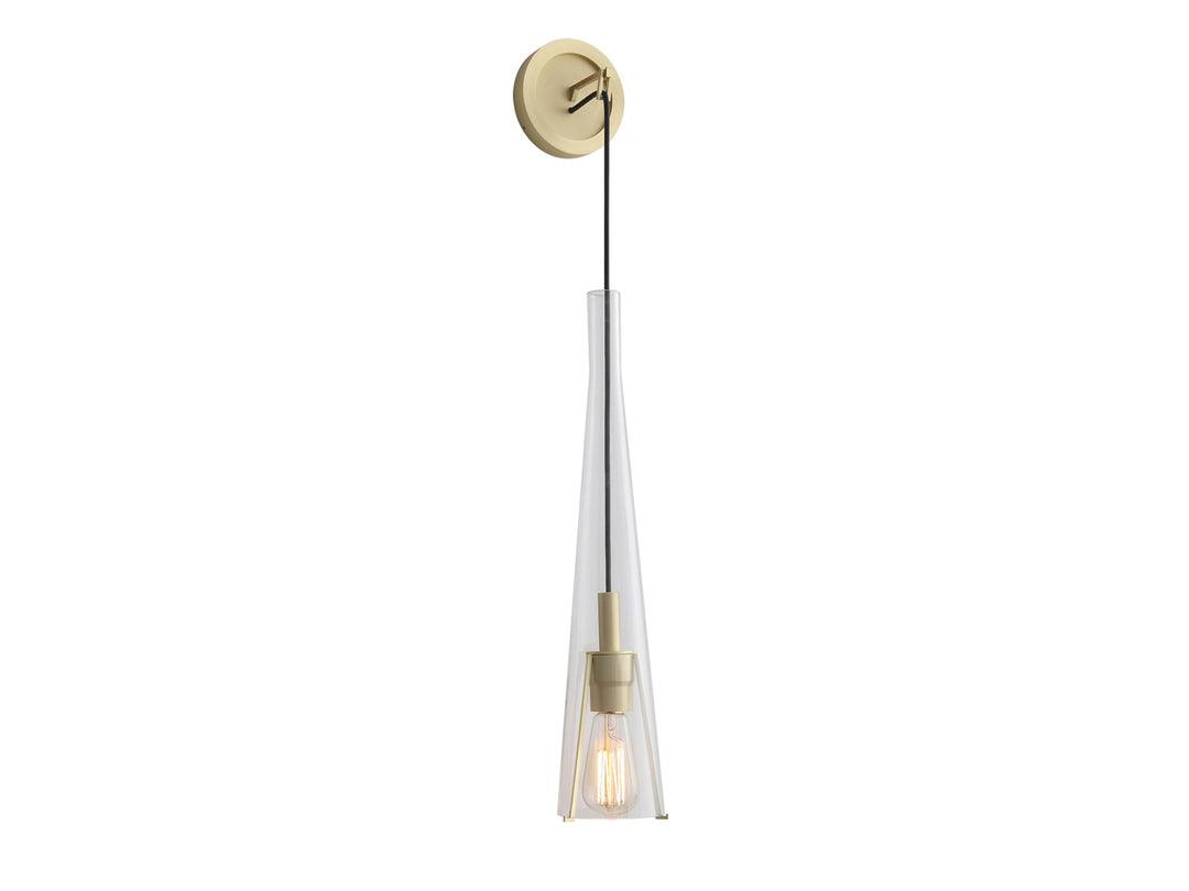 Brushed Brass Frame with Clear Conical Glass Shade Wall Sconce - LV LIGHTING