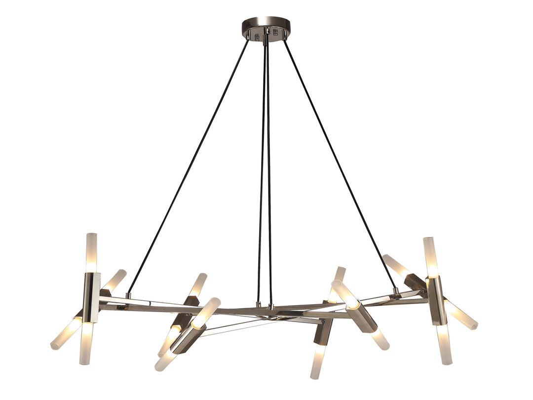 Steel Adjustable Arm with Matte White Rod Diffuser Linear Chandelier - LV LIGHTING