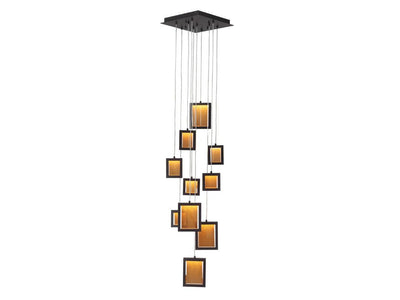 LED Geometry Steel Frame with Glass Diffuser Chandelier - LV LIGHTING