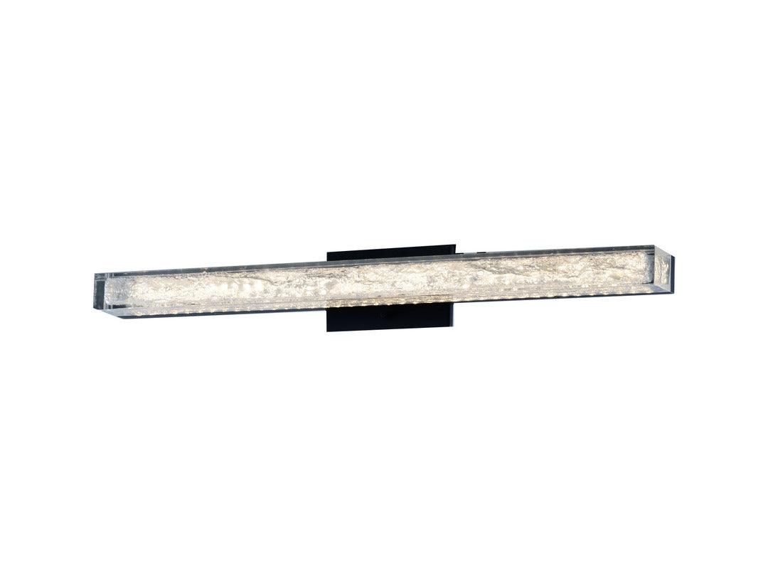 LED Black Frame with Crackle Acrylic Diffuser Vanity Light - LV LIGHTING